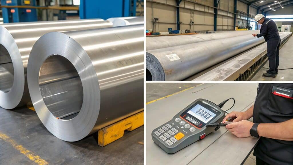 PMI gun testing an aluminum sample